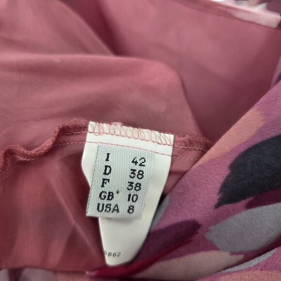 MOSCHINO CHEAP AND CHIC SZ 8 Y2K SILK ABSTRACT DRAPPED SLEEVELESS MIDI DRESS - Picture 4 of 11